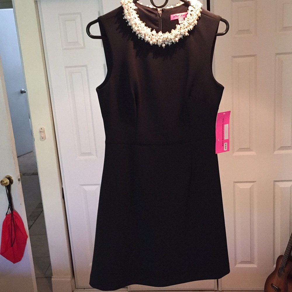 Betsy Johnson black beaded collar dress